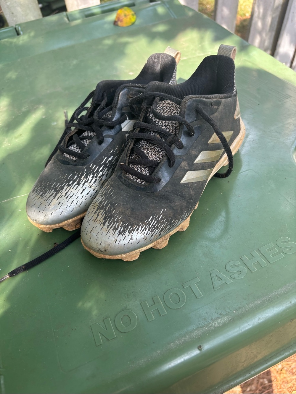 adidas Kids Black and Silver Turf Soccer Shoes